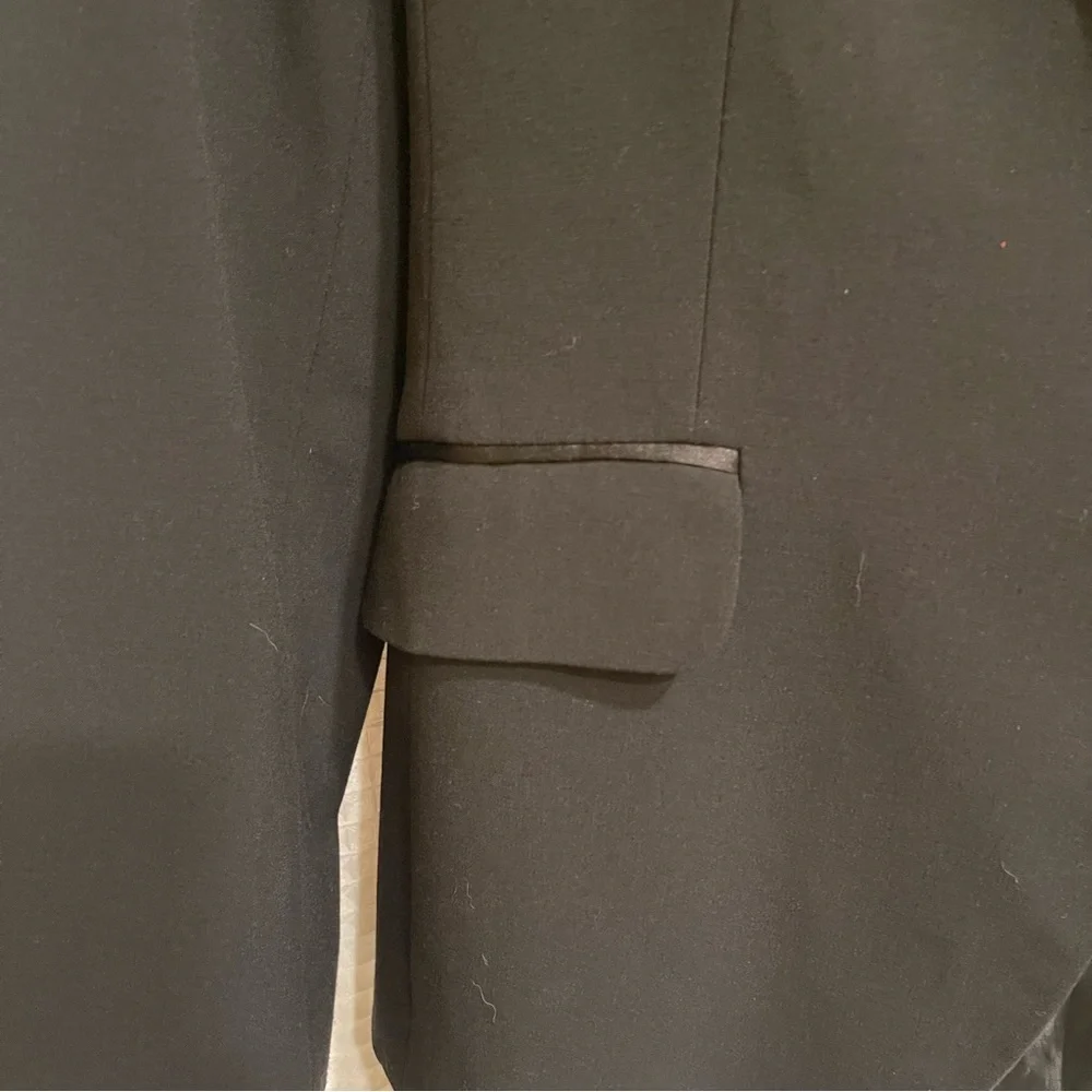 New York & Company Black Tuxedo Style One Button Blazer Jacket Evening Size 12 - Picture 7 of 13